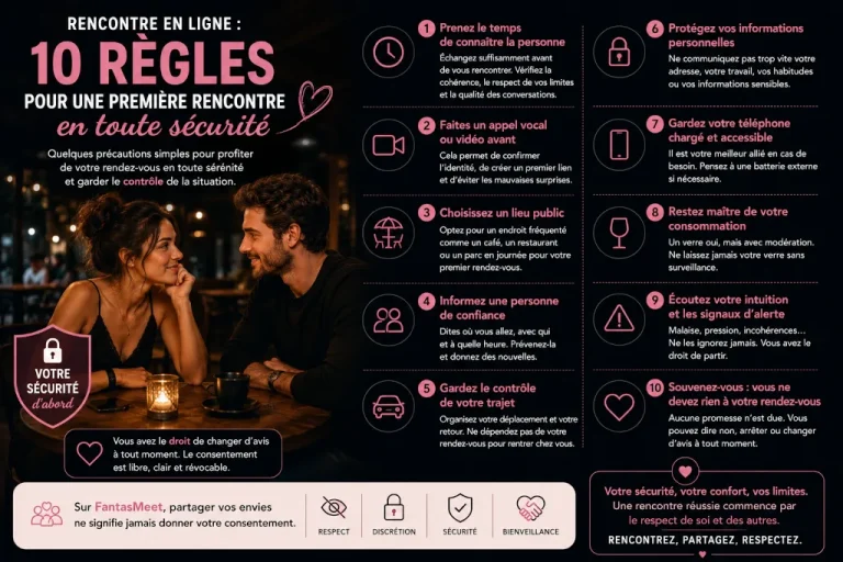 Rencontre en ligne : 10 règles pour un premier rendez-vous en sécurité